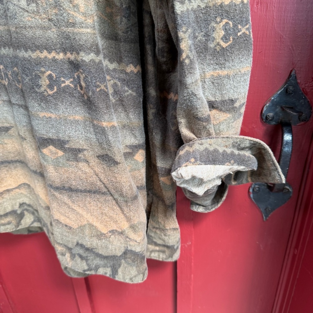 Western Horse Aztec Flannel! Vintage! Like NEW! 🐎 💥 - Picture 6 of 10